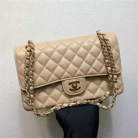 CHANEL LARGE CLASSIC HANDBAG GRAINED CALFSKIN.